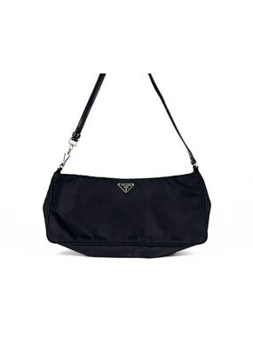 PRADA!⭐️RARE VINTAGE! Prada Black Clip Nylon and leather Bag! Offers welcome!